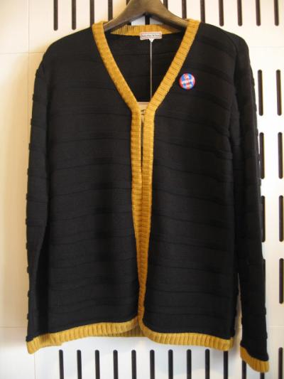 <back alley old boys>BORDER  KNIT CARDIGAN